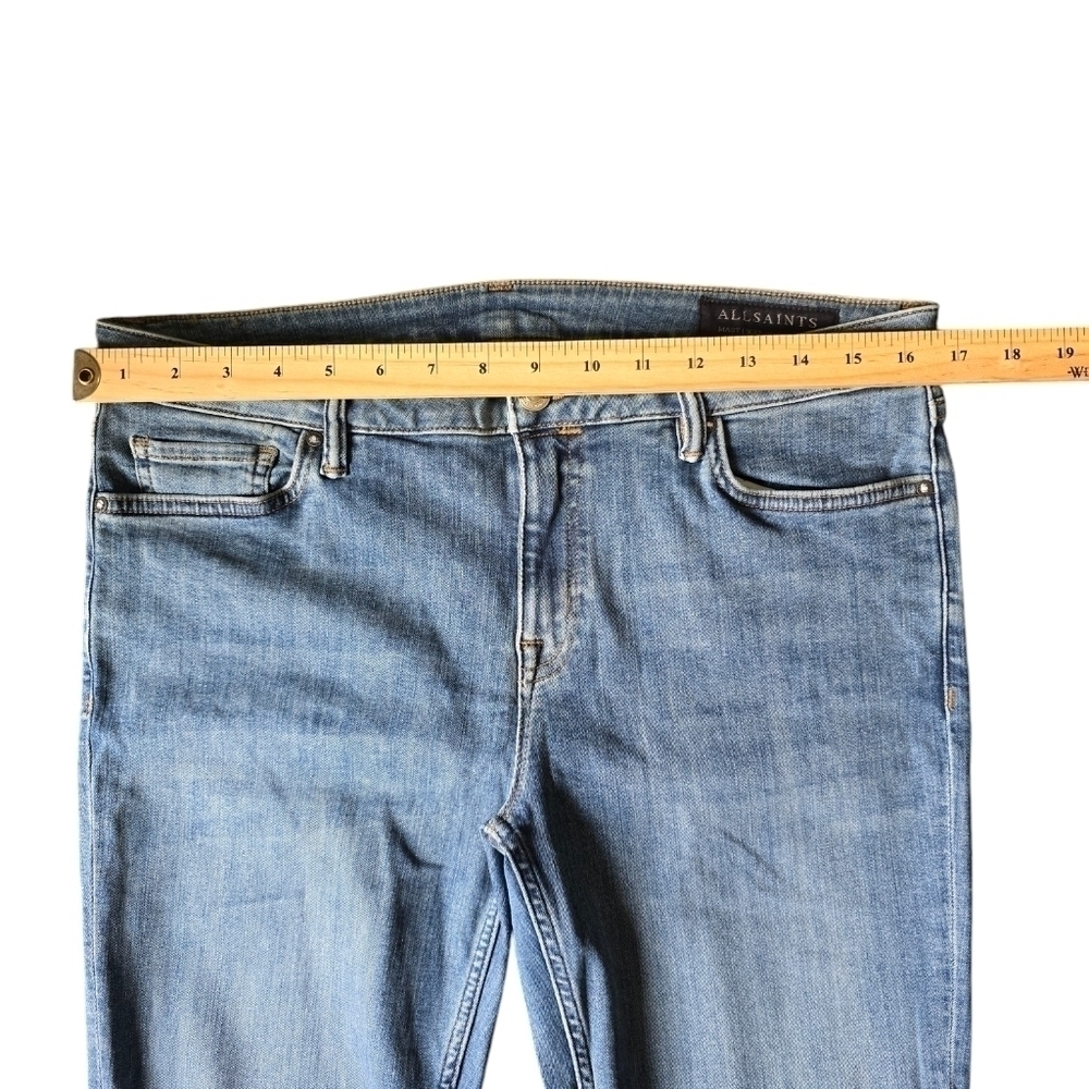 All Saints Women's Jeans Size 32 Blue Retro Skinny  Denim - Picture 5 of 7